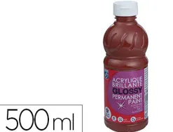 Peinture acrylique lefranc bourgeois glossy fluide brillante indélébile multi-supports terre sienne brûlée flacon 500ml