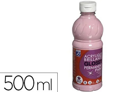Peinture acrylique lefranc bourgeois glossy fluide brillante indélébile multi-supports rose bonbon flacon 500ml