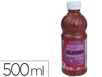 Peinture acrylique lefranc bourgeois glossy fluide brillante indélébile multi-supports chocolat flacon 500ml