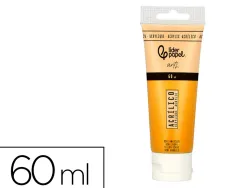 Peinture acrylique liderpapel tube en plastique de 60 ml coloris ocre jaune