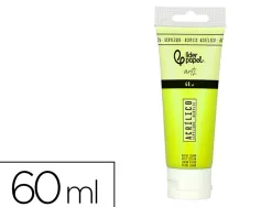 Peinture acrylique liderpapel tube en plastique de 60 ml coloris vert citron
