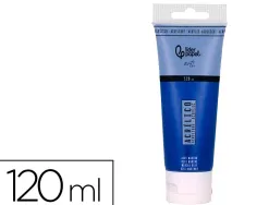 Peinture acrylique liderpapel tube en plastique de 120 ml coloris bleu marine