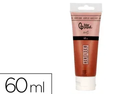 Peinture acrylique liderpapel tube en plastique de 60 ml coloris marron