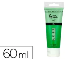Peinture acrylique liderpapel tube en plastique de 60 ml coloris vert