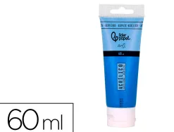 Peinture acrylique liderpapel tube en plastique de 60 ml coloris bleu