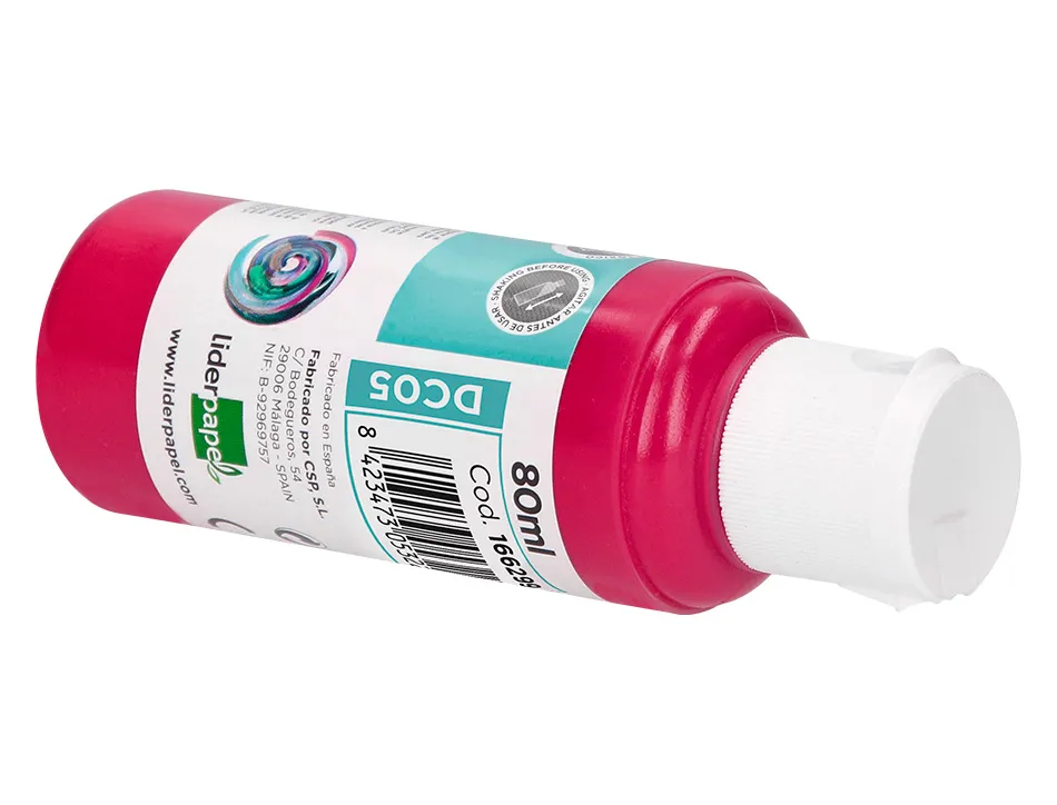 Peinture acrylique liderpapel coloris magenta bouteille 80ml