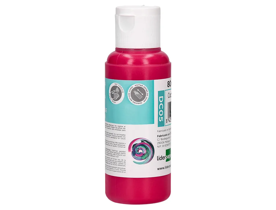 Peinture acrylique liderpapel coloris magenta bouteille 80ml