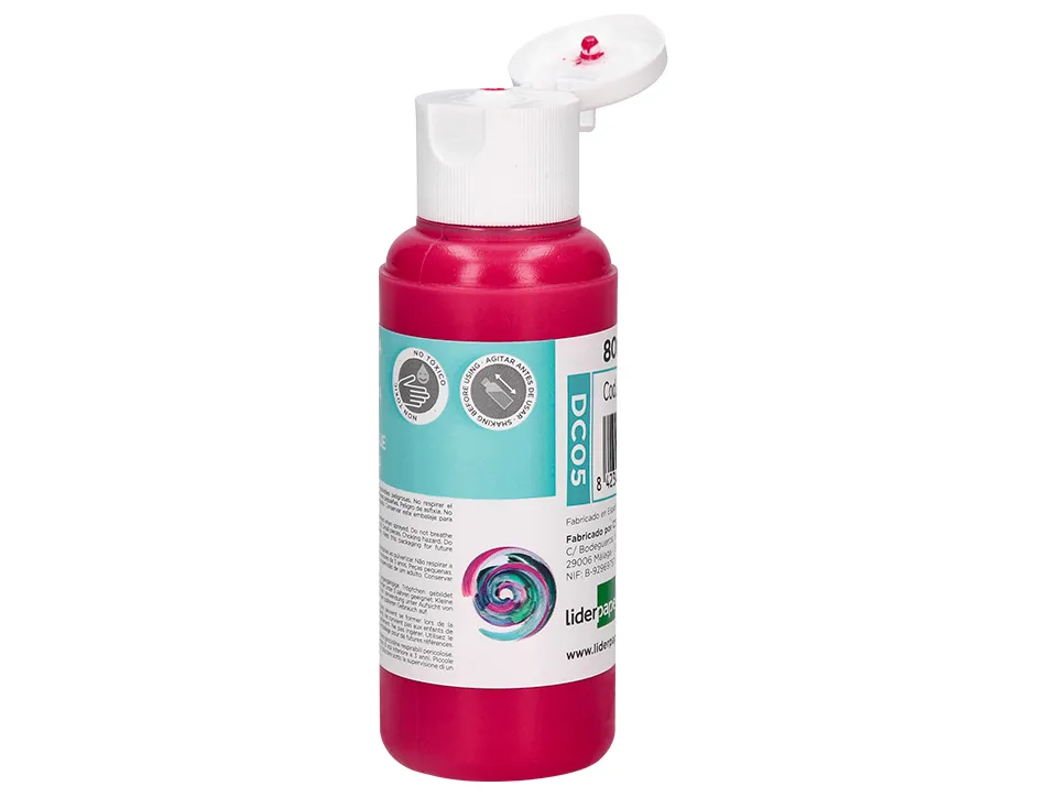 Peinture acrylique liderpapel coloris magenta bouteille 80ml
