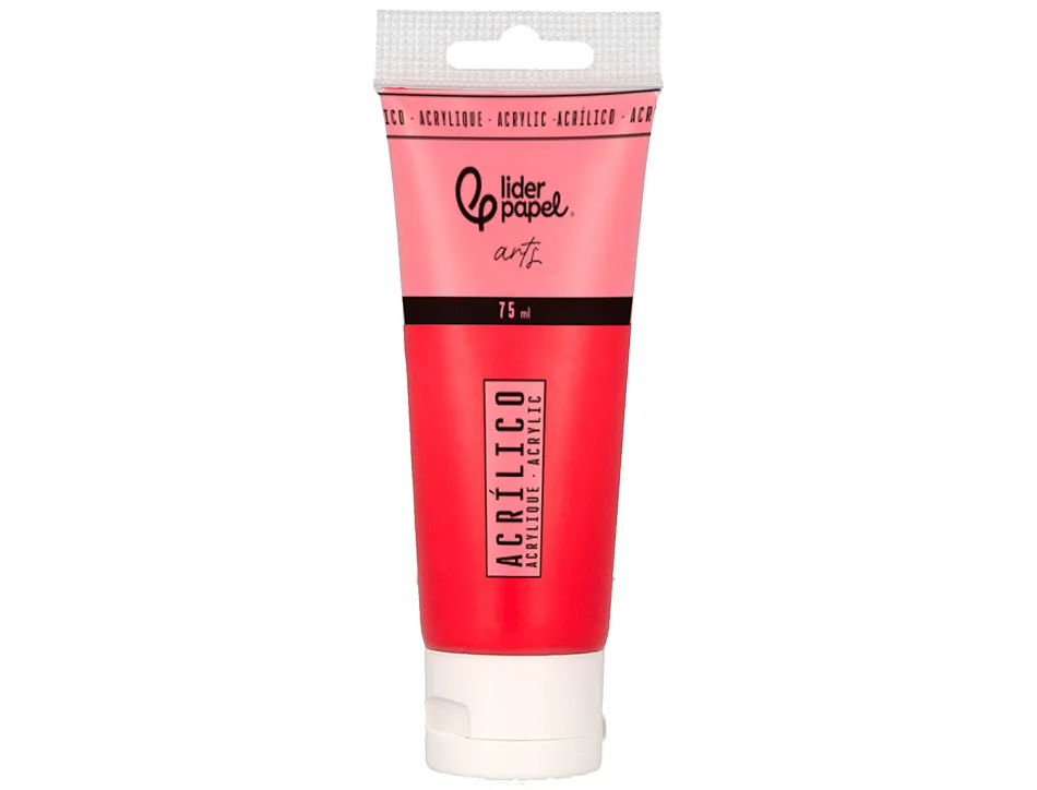 Peinture acrylique liderpapel boite de 6 tubes en plastique 75 ml coloris standards