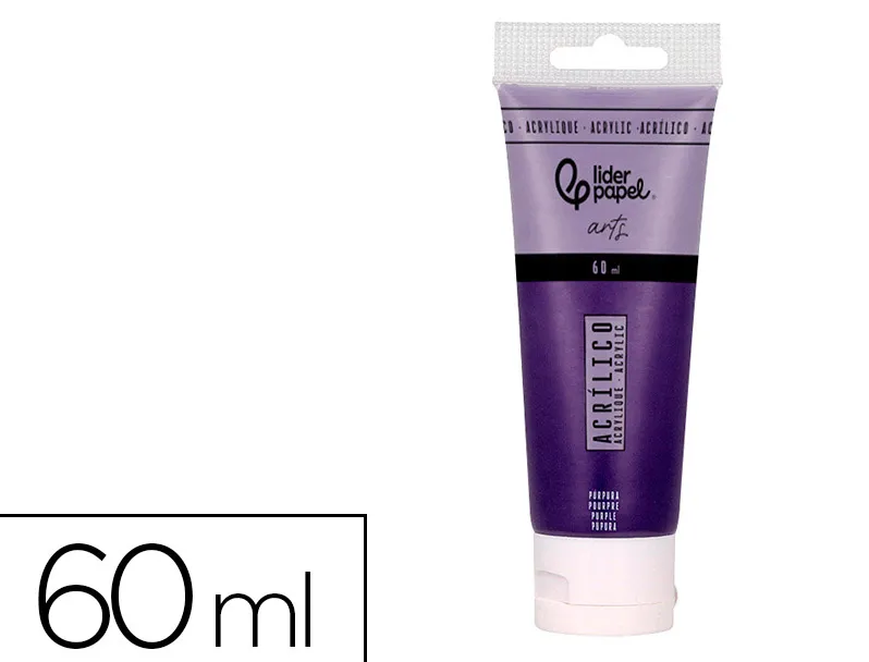 Peinture acrylique liderpapel tube en plastique de 60 ml coloris pourpre