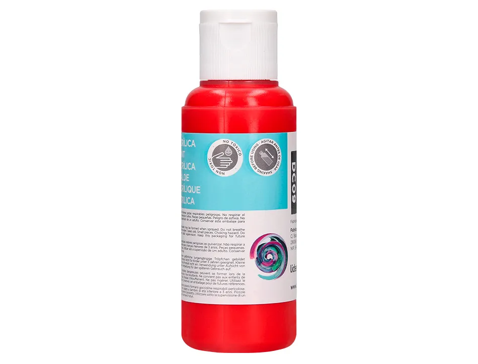 Peinture acrylique liderpapel coloris rouge bouteille 80ml