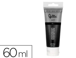 Peinture acrylique liderpapel tube en plastique de 60 ml coloris noir d ivoire