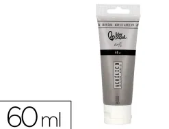 Peinture acrylique liderpapel tube en plastique de 60 ml coloris gris