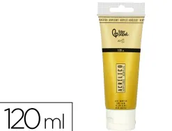 Peinture acrylique liderpapel tube en plastique de 120 ml coloris ocre jaune