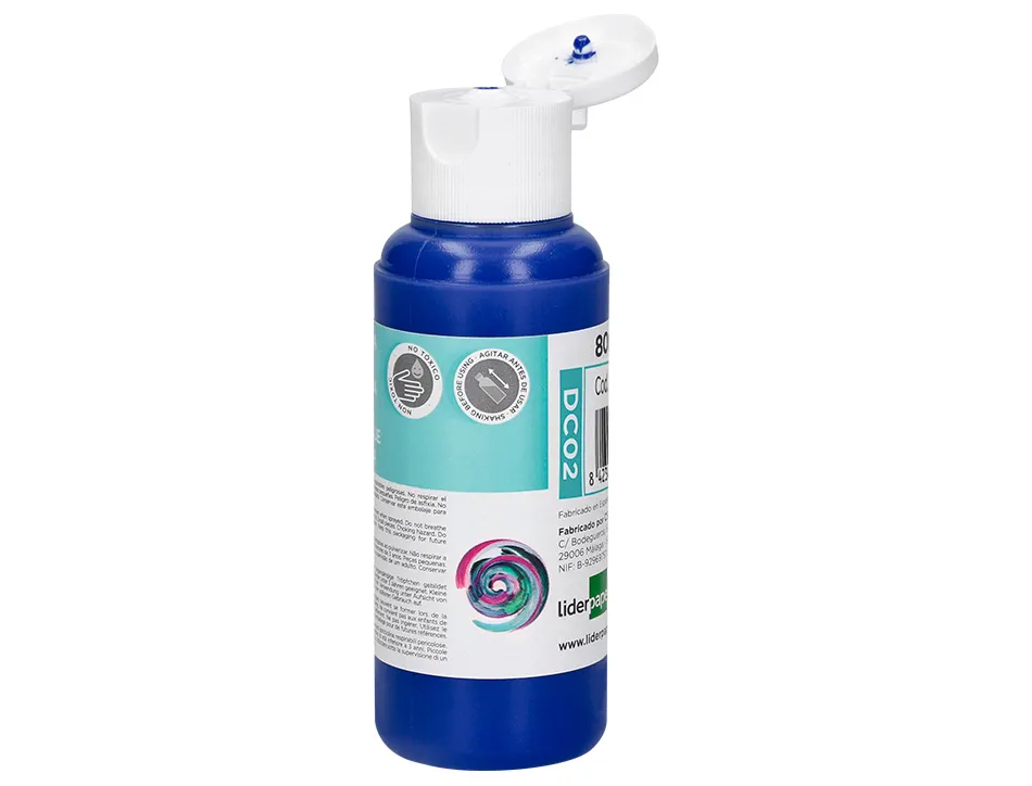 Peinture acrylique liderpapel coloris bleu outremer bouteille 80ml