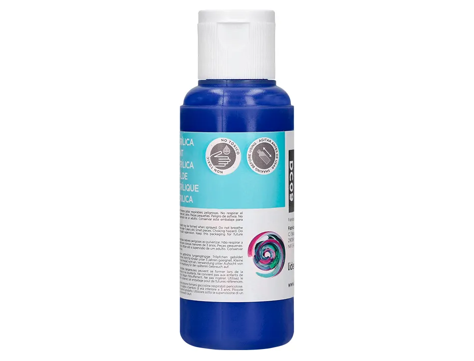 Peinture acrylique liderpapel coloris bleu outremer bouteille 80ml