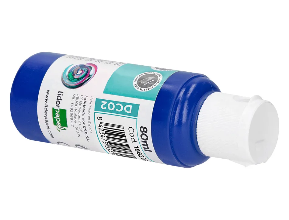 Peinture acrylique liderpapel coloris bleu outremer bouteille 80ml