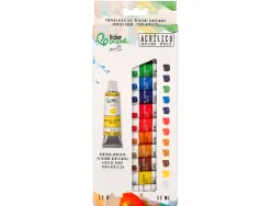 Peinture acrylique liderpapel boite de12 tubes en aluminium 12 ml coloris assortis