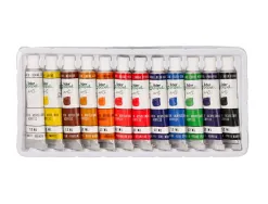 Peinture acrylique liderpapel boite de12 tubes en aluminium 12 ml coloris assortis