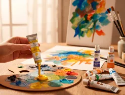 Peinture acrylique liderpapel boite de12 tubes en aluminium 12 ml coloris assortis