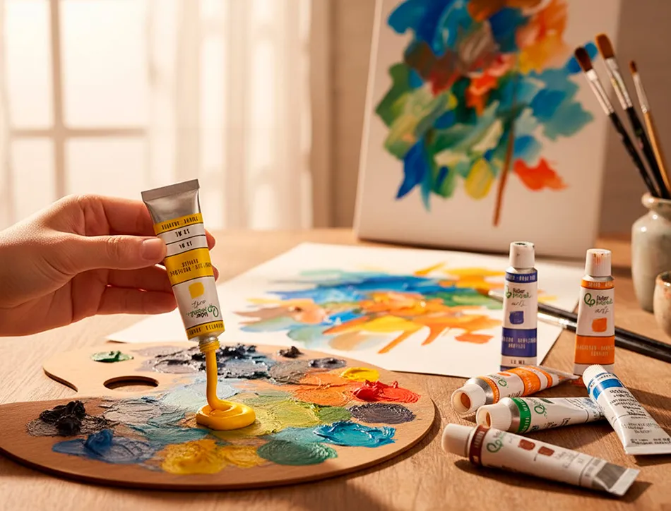 Peinture acrylique liderpapel boite de12 tubes en aluminium 12 ml coloris assortis