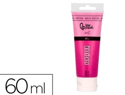 Peinture acrylique liderpapel tube en plastique de 60 ml coloris magenta