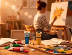 Peinture acrylique liderpapel tube en plastique de 60 ml coloris vert olive