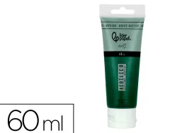 Peinture acrylique liderpapel tube en plastique de 60 ml coloris vert olive
