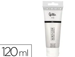 Peinture acrylique liderpapel tube en plastique de 120 ml coloris blanc titane