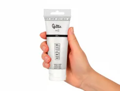 Peinture acrylique liderpapel tube en plastique de 120 ml coloris blanc titane