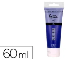 Peinture acrylique liderpapel tube en plastique de 60 ml coloris bleu marine