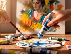 Peinture acrylique liderpapel boite de 24 tubes en aluminium 12 ml coloris assortis