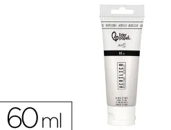 Peinture acrylique liderpapel tube en plastique de 60 ml coloris blanc titane