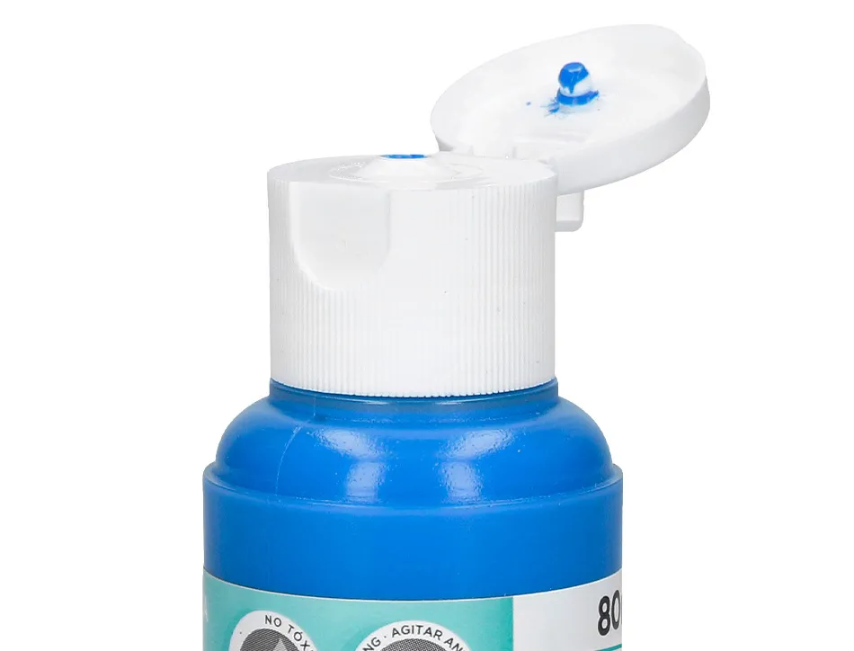 Peinture acrylique liderpapel coloris cyan bouteille 80ml