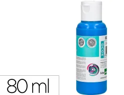 Peinture acrylique liderpapel coloris cyan bouteille 80ml