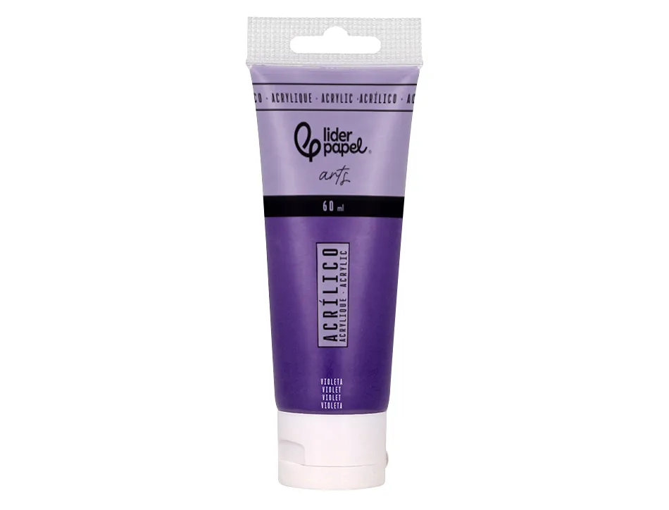Peinture acrylique liderpapel tube en plastique de 60 ml coloris violet