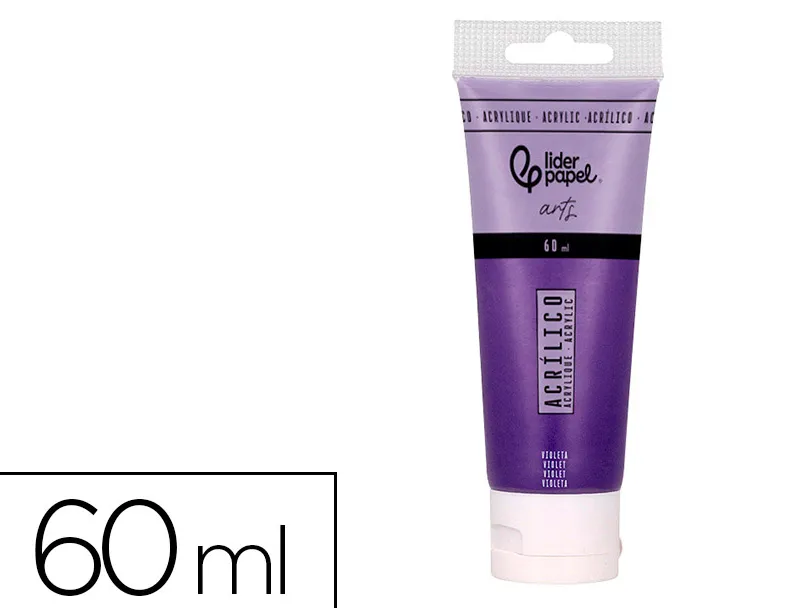 Peinture acrylique liderpapel tube en plastique de 60 ml coloris violet
