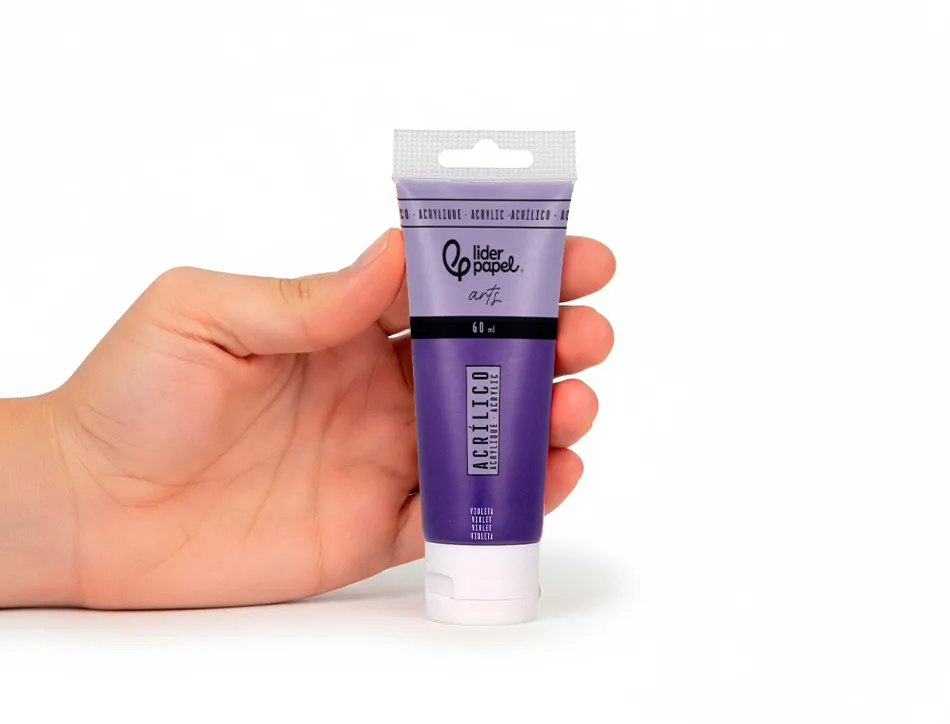 Peinture acrylique liderpapel tube en plastique de 60 ml coloris violet