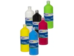 Peinture acrylique tcolors multisupports sechage rapide 500ml coloris cyan