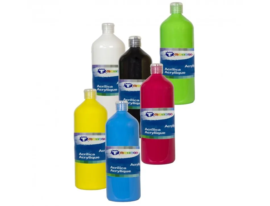 Peinture acrylique tcolors multisupports sechage rapide 500ml coloris blanc