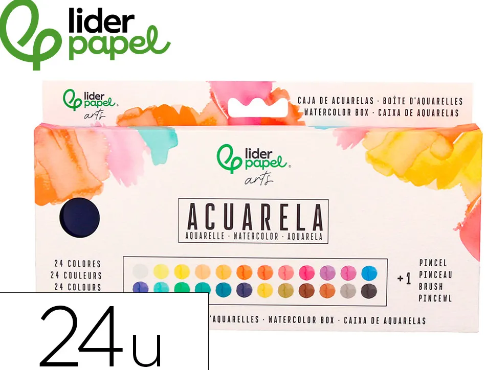 Peinture aquarelle 24 couleurs avec pinceau etui metallique