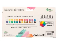 Peinture aquarelle 24 couleurs avec pinceau etui metallique