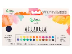 Peinture aquarelle 24 couleurs avec pinceau etui metallique