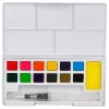 Peinture aquarelle 12 couleurs inclut pinceau avec reservoir d eau en boite plastique