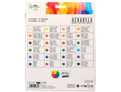 Peinture aquarelle liderpapel boite de 24 tubes en aluminium de 12 ml coloris assortis