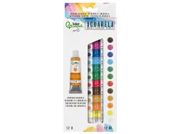 Peinture aquarelle liderpapel boite de 12 tubes en aluminium de 12 ml coloris assortis
