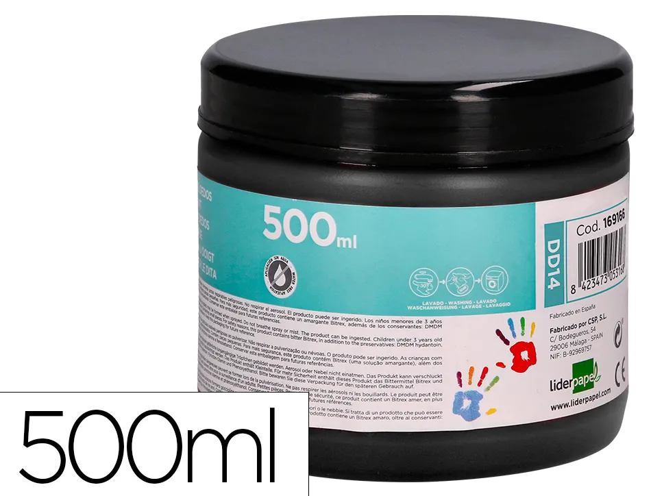 Peinture au doigt liderpapel flacon 500 ml coloris noir