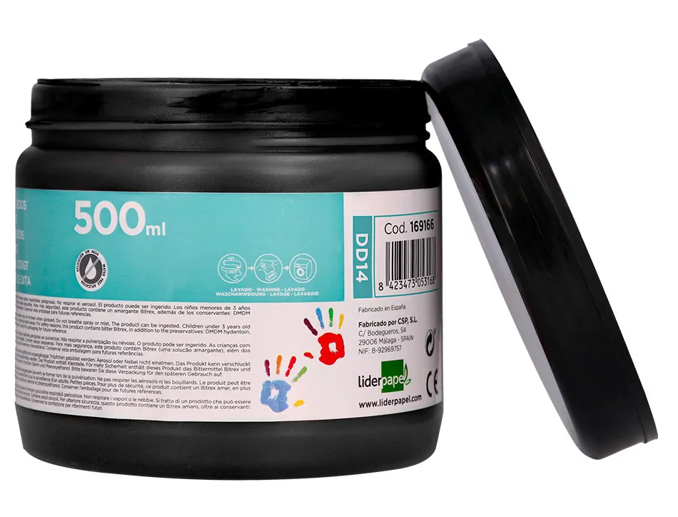 Peinture au doigt liderpapel flacon 500 ml coloris noir
