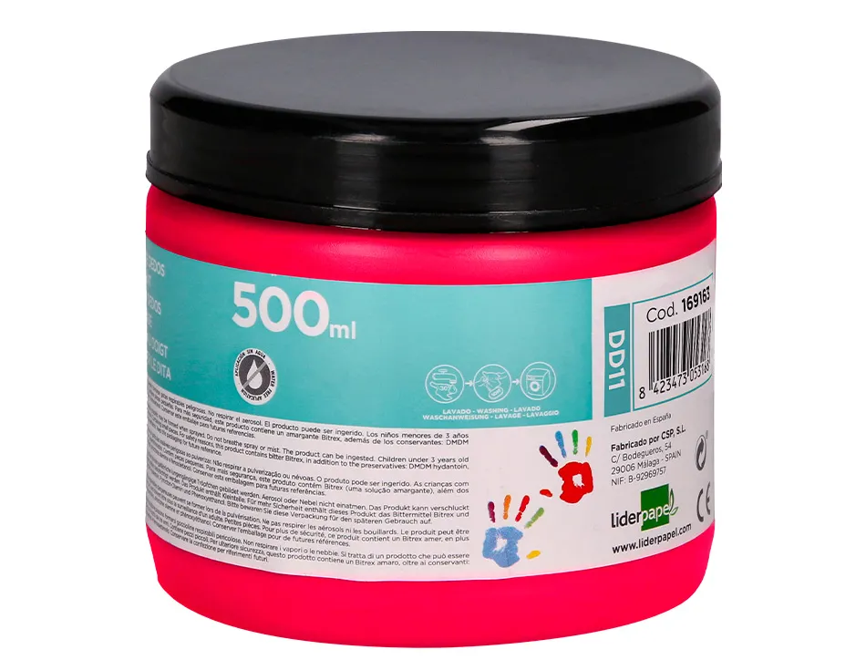 Peinture au doigt liderpapel flacon 500 ml coloris rose