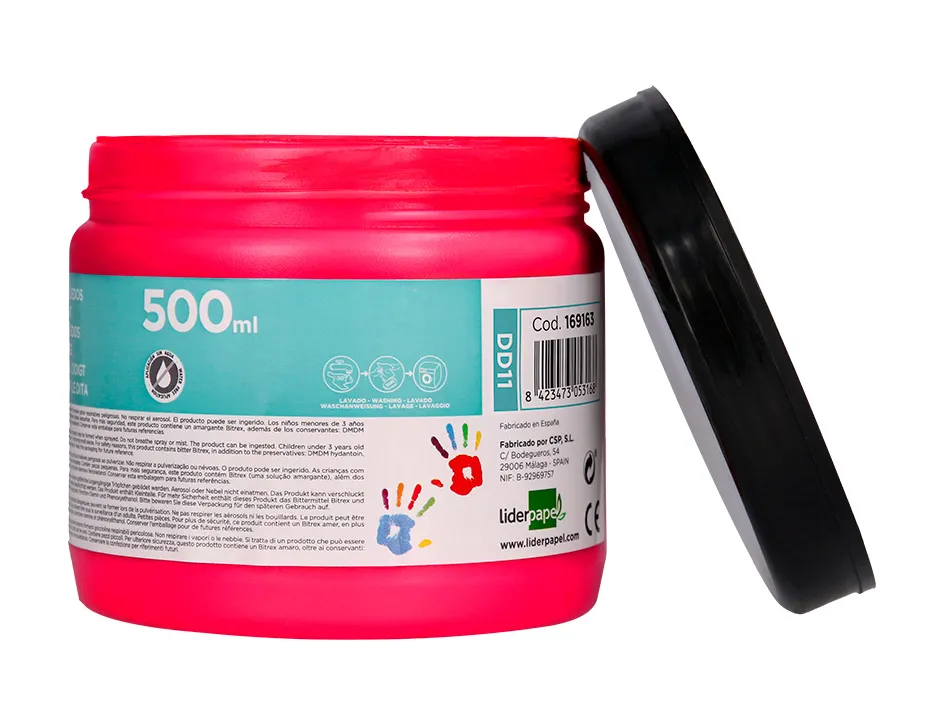 Peinture au doigt liderpapel flacon 500 ml coloris rose